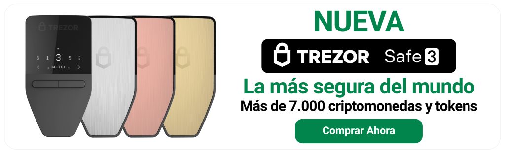 Compra la mejor Billetera para criptomonedas Trezor Safe 3, la más segura del mundo, admite más de 7.000 criptomonedas y tokens