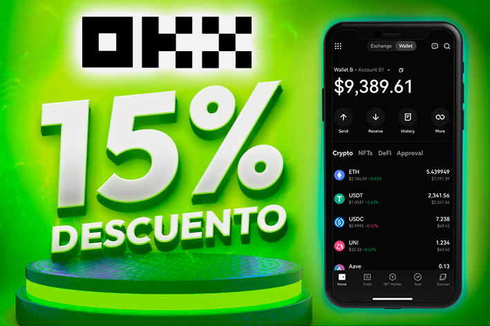 Regístrate en OKX y obtén 15% de descuento en todas las comisiones de trading de por vida